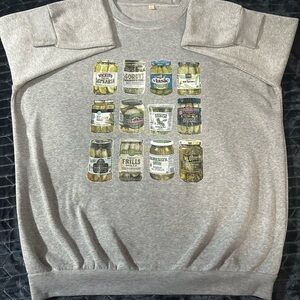 Gray Vintage Pickle Spears Crewneck Sweatshirt